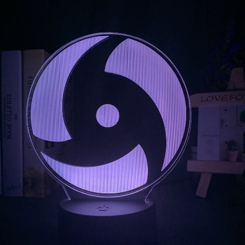 Deco Naruto Lampe Sharingan Led Neon À Poser De Chevet ou Bureau Manga