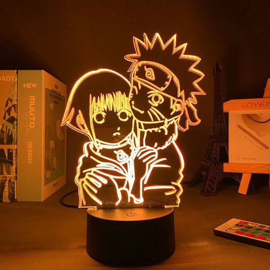 Lampe Hinata Et Naruto Led Neon À Poser De Chevet ou Bureau Déco Manga