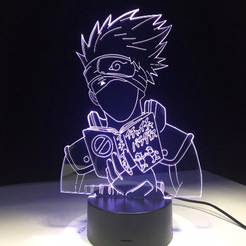 Lampe Kakashi Led Neon À Poser De Chevet ou Bureau Déco Manga Naruto