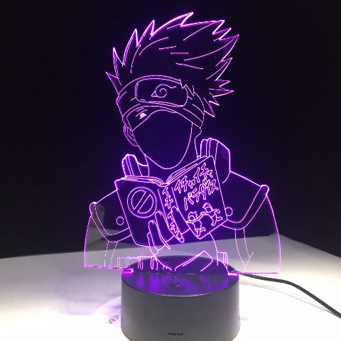 Lampe Kakashi Led Neon À Poser De Chevet ou Bureau Déco Manga Naruto