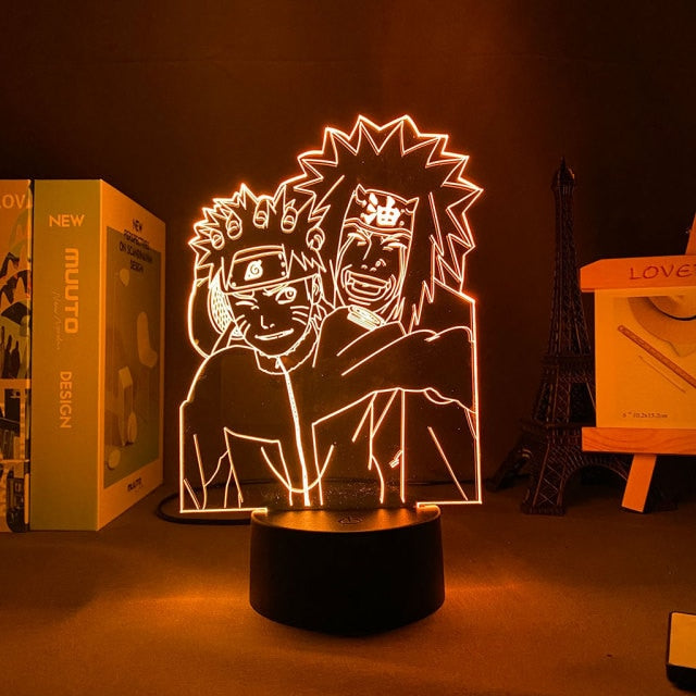 Lampe Naruto & Jiraya Led Neon À Poser De Chevet ou Bureau Déco Manga