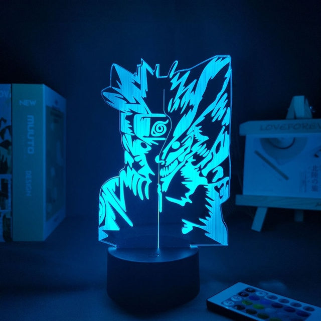 Lampe Naruto Kurama Led Neon À Poser De Chevet ou Bureau Déco Manga