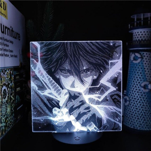 Lampe Naruto Sasuke Uchiwa 3D Led Neon À Poser De Chevet ou Bureau Déco Manga