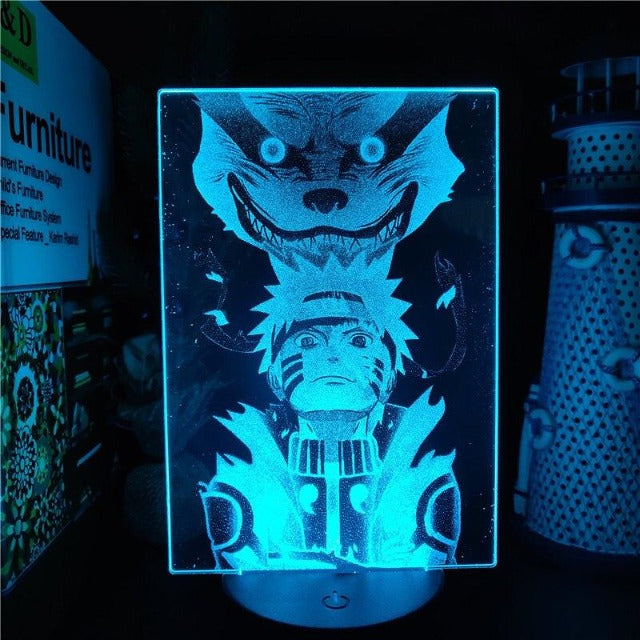 Lampe Naruto Uzumaki 3D Led Neon À Poser De Chevet ou Bureau Déco Manga