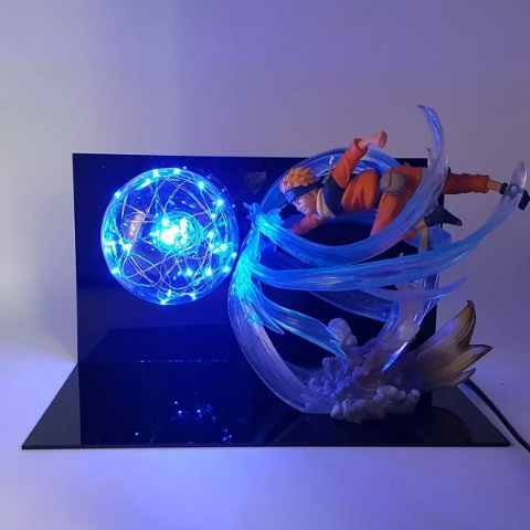 Lampe Rasengan Naruto Led Neon À Poser De Chevet ou Bureau Déco Manga