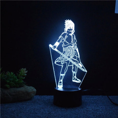 Lampe Sasuke Uchiwa Led Neon À Poser De Chevet ou Bureau Déco Manga Naruto