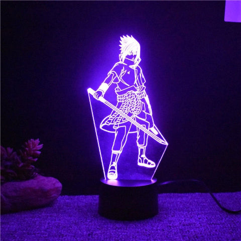 Lampe Sasuke Uchiwa Led Neon À Poser De Chevet ou Bureau Déco Manga Naruto