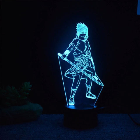 Lampe Sasuke Uchiwa Led Neon À Poser De Chevet ou Bureau Déco Manga Naruto